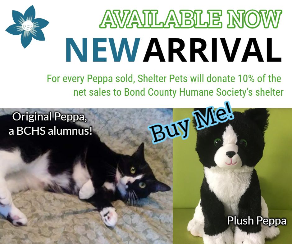 Peppa Plush Cat Available now! 10 percent of sales benefit BCHS!