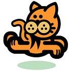 illustration of orange cat running