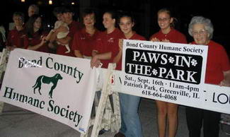 Humane Society volunteers outside the studio of KSDK Today in St Louis morning television program