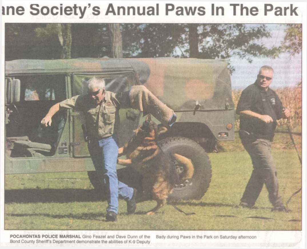 K9 Demonstration by Pocahontas Police and Bond County Sheriff personnel
