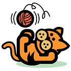 illustration of orange cat ball of yarn