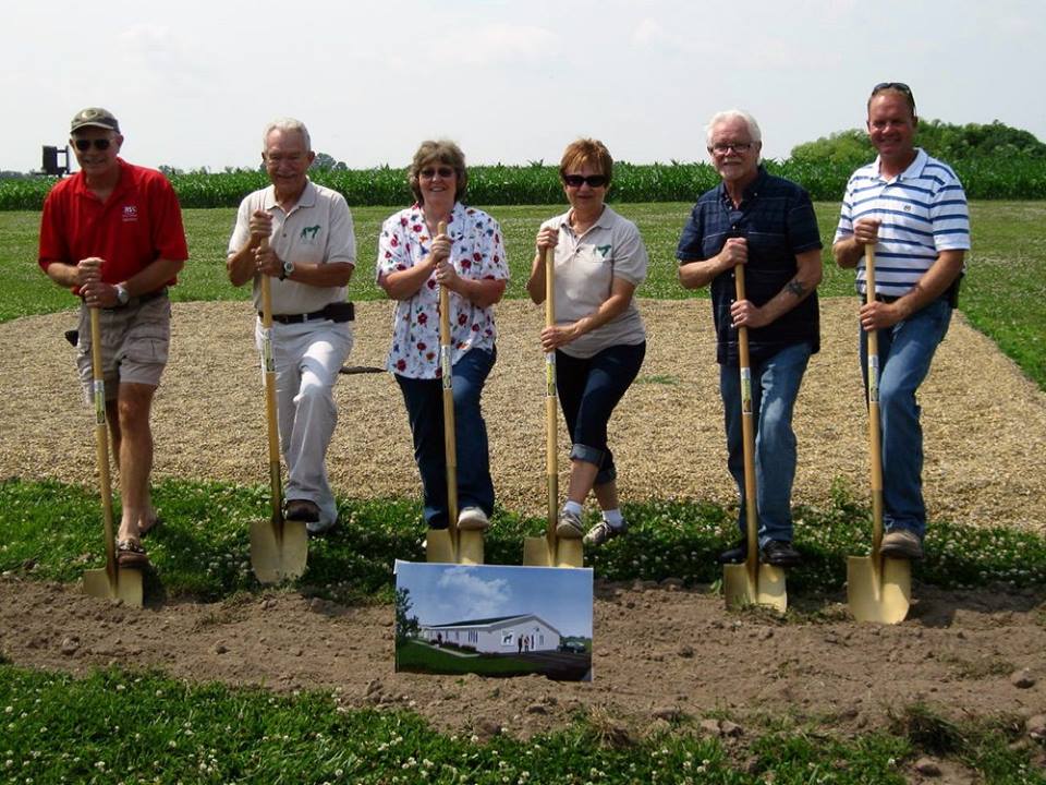 Golden Shovel groundbreaking pose with six key individuals making the project possible