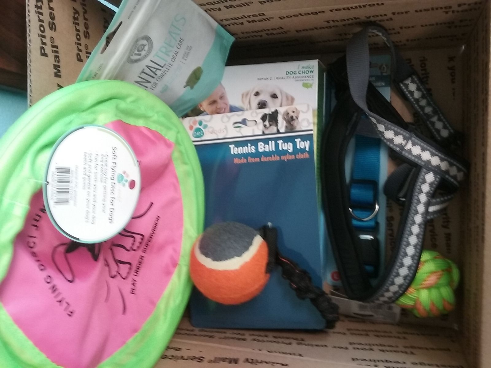 Gift Box of goodies sent by Stacey's mom in Sept 2019