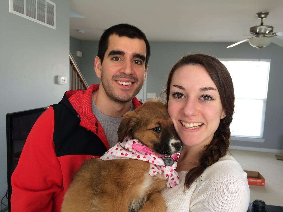 Minnie puppy with her parents