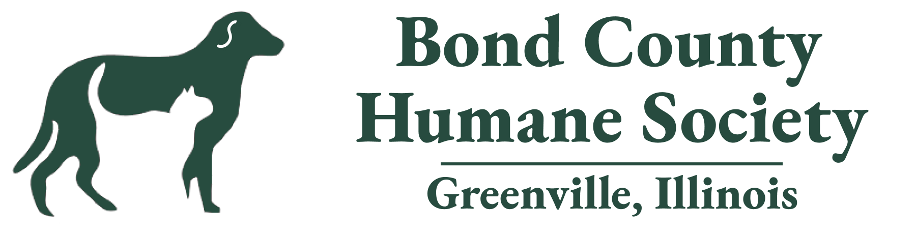 logo wide Bond County Humane Society, cat and dog